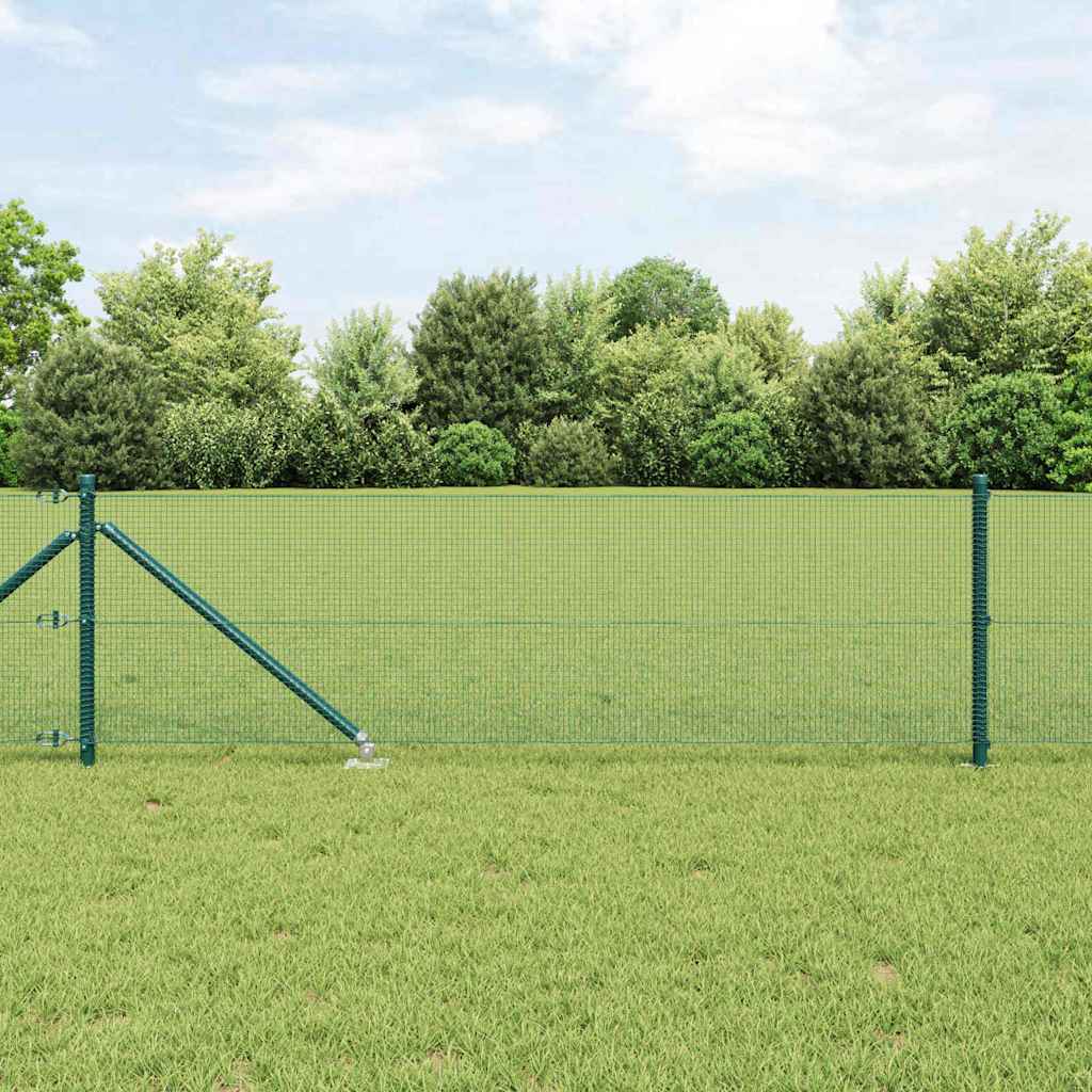 vidaXL Valla de alambre soldado con picos 10 x 0,6 m Verde Malla