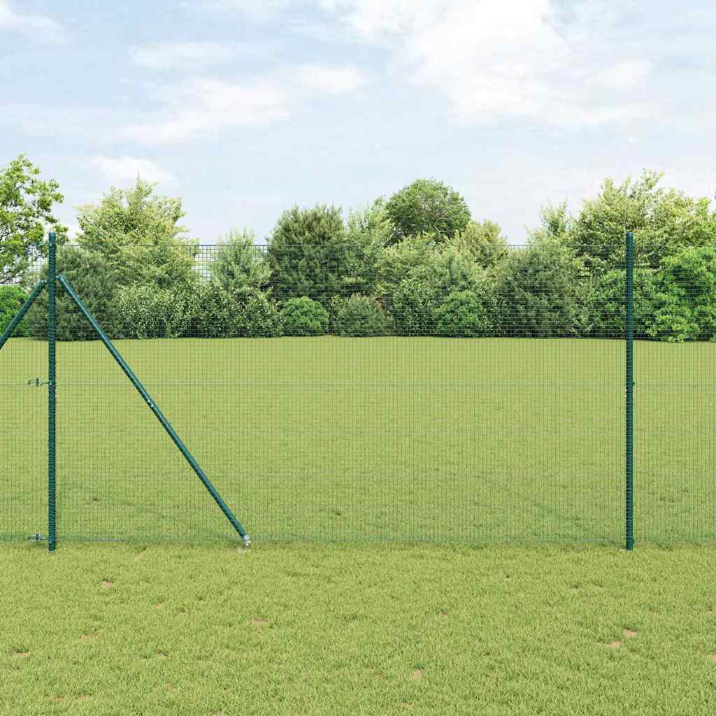 vidaXL Valla de alambre soldado con picos 50 x 1,4 m Verde Malla