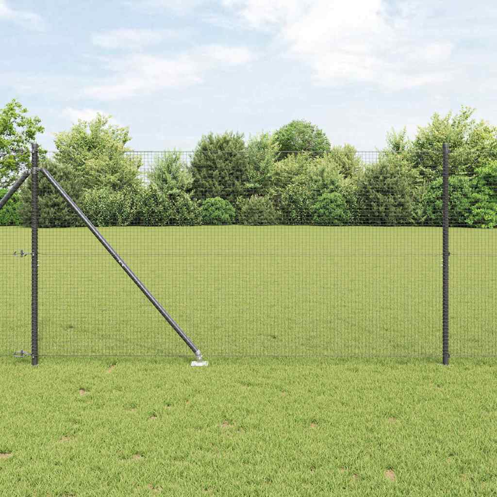 vidaXL Valla de alambre soldado con picos 10 x 1,2 m Gris Malla