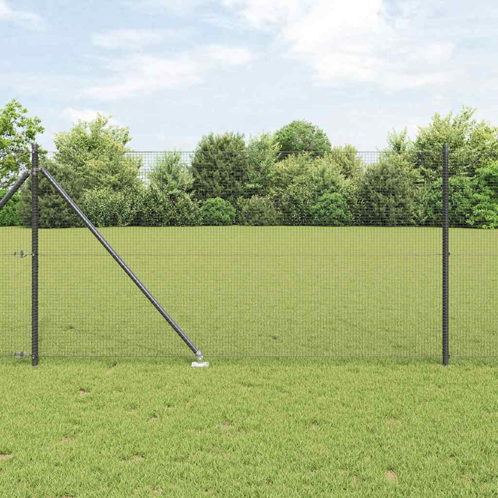 vidaXL Valla de alambre soldado con picos 25 x 1 m Gris Malla