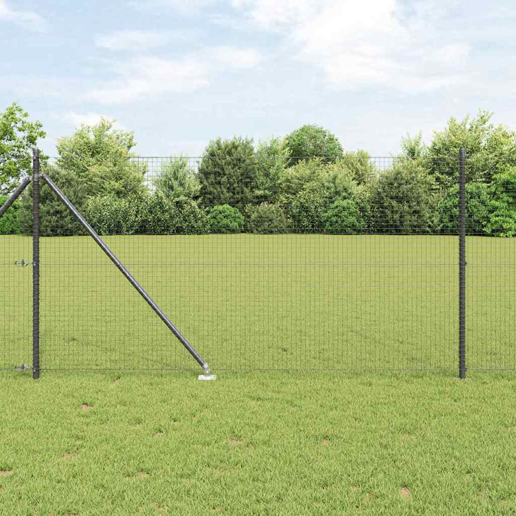 vidaXL Valla de alambre soldado con picos 25 x 1 m Gris Malla