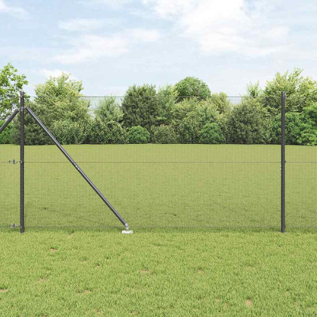 vidaXL Valla de alambre soldado con picos 25 x 1,4 m Gris Malla