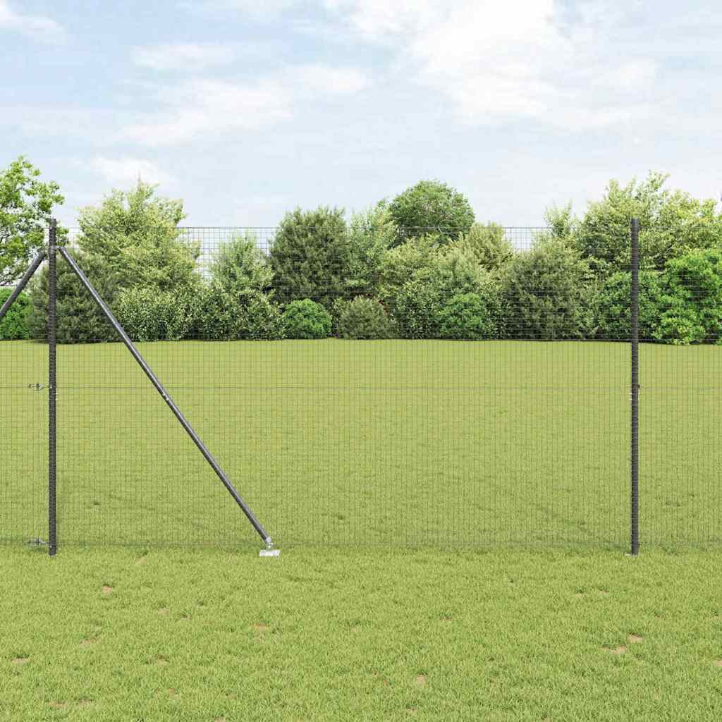 vidaXL Valla de alambre soldado con picos 25 x 1,5 m Gris Malla