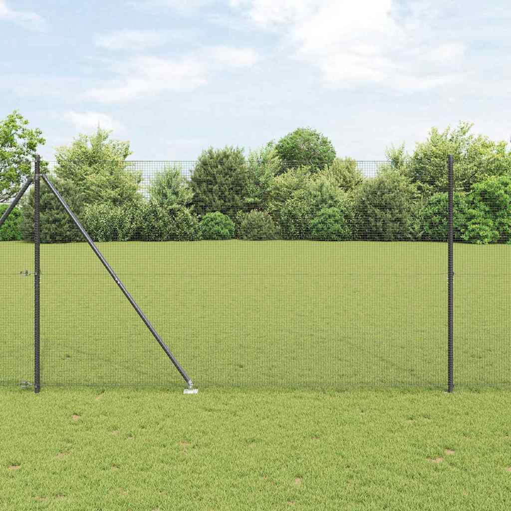 vidaXL Valla de alambre soldado con picos 25 x 1,6 m Gris Malla
