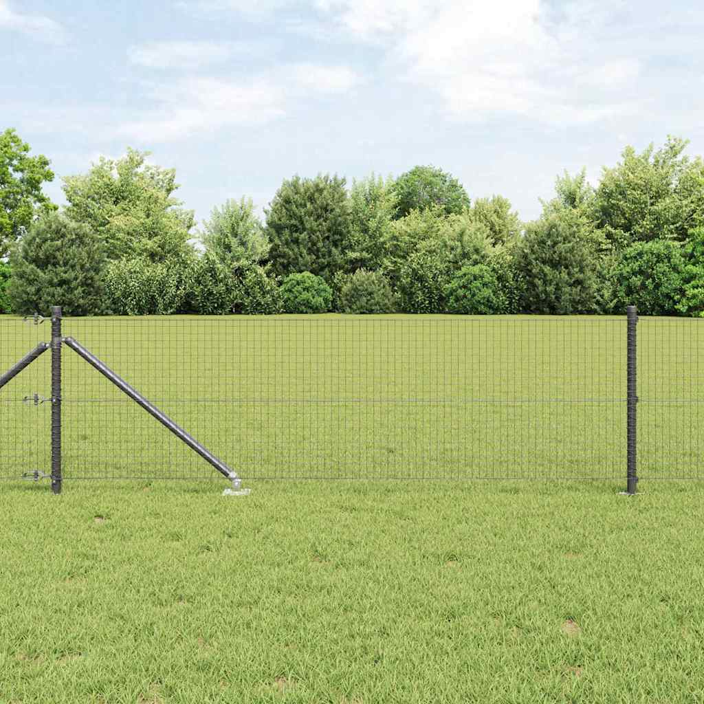 vidaXL Valla de alambre soldado con picos 50 x 0,5 m Gris Malla