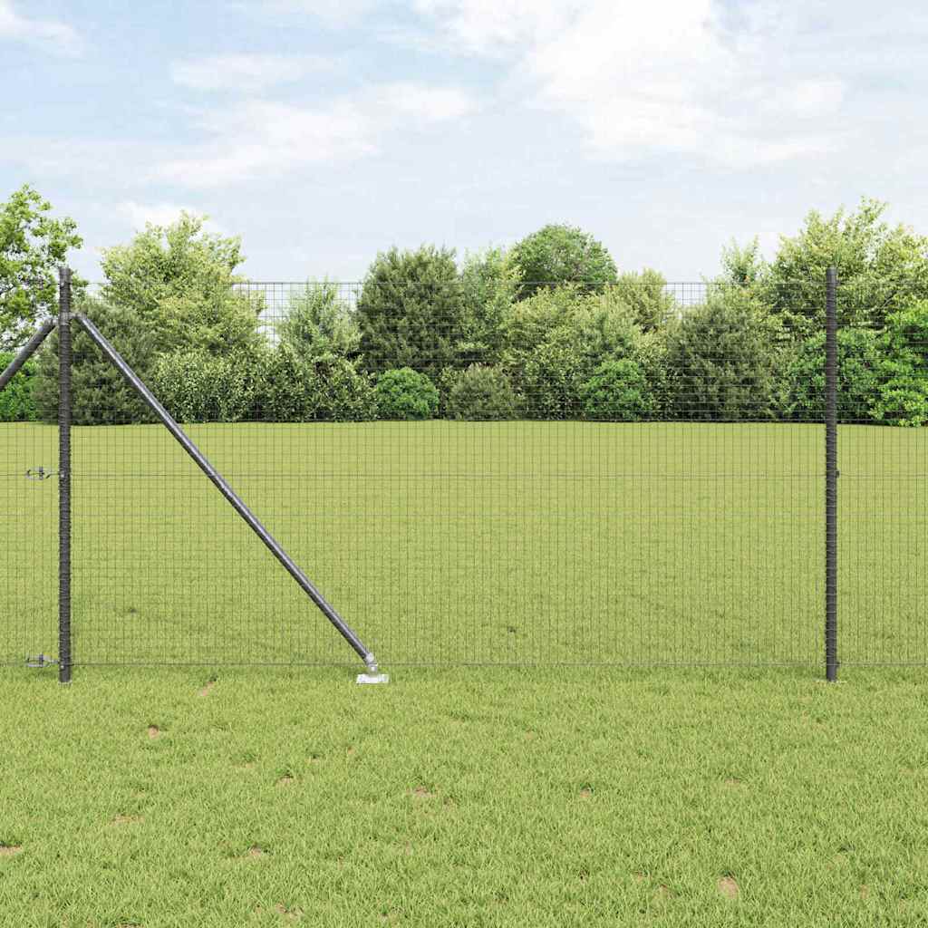 vidaXL Valla de alambre soldado con picos 50 x 1 m Gris Malla