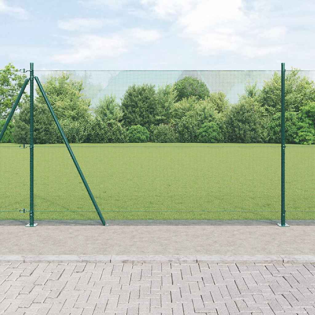 vidaXL Cerca de Alambre Soldado con Base de Concreto 10 x 1,5 m Verde