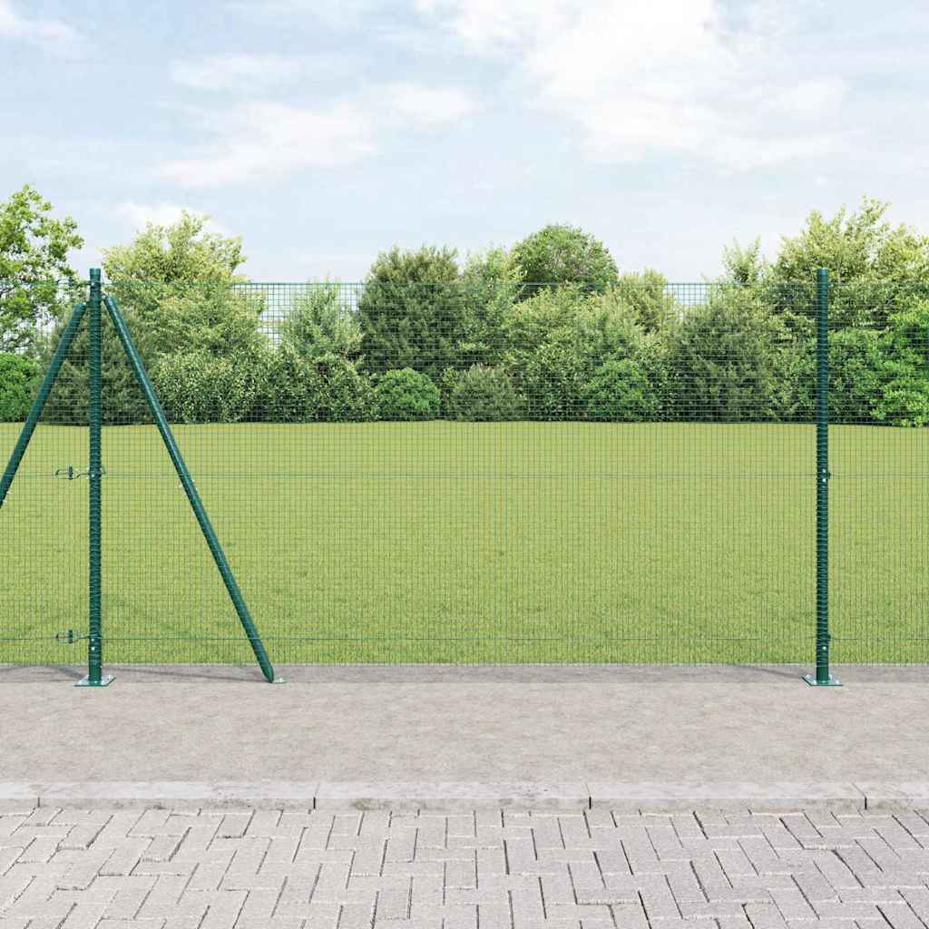 vidaXL Cerca de Alambre Soldado con Base de Concreto 25 x 1,2 m Verde
