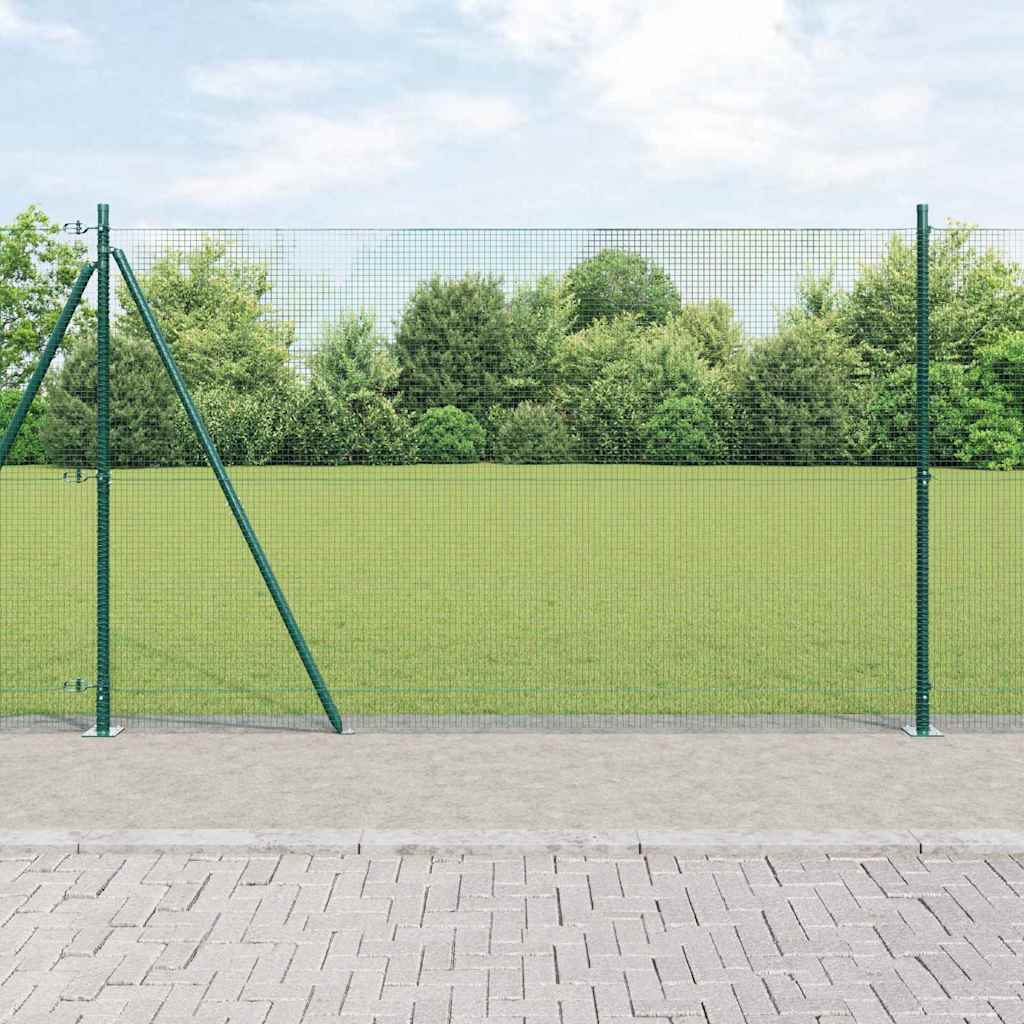 vidaXL Cerca de Alambre Soldado con Base de Concreto 25 x 1,4 m Verde