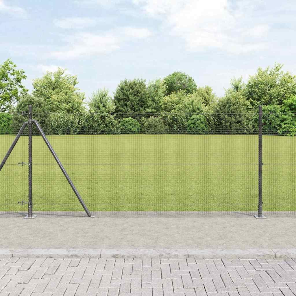 vidaXL Cerca de Alambre Soldado con Base de Concreto 10 x 1 m Gris