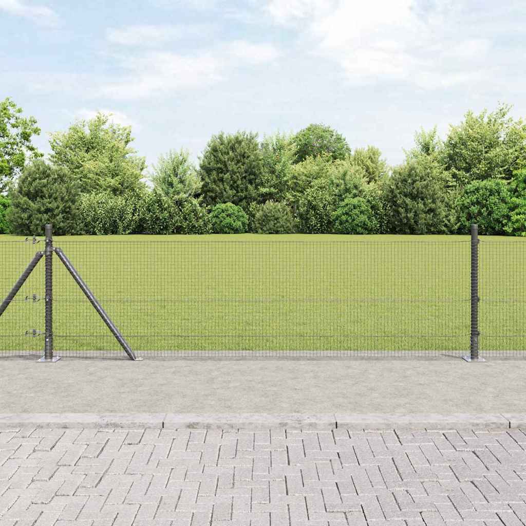 vidaXL Cerca de Alambre Soldado con Base de Concreto 25 x 0,5 m Gris