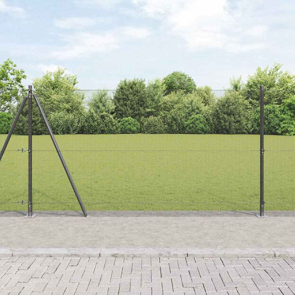 vidaXL Cerca de Alambre Soldado con Base de Concreto 25 x 1,2 m Gris