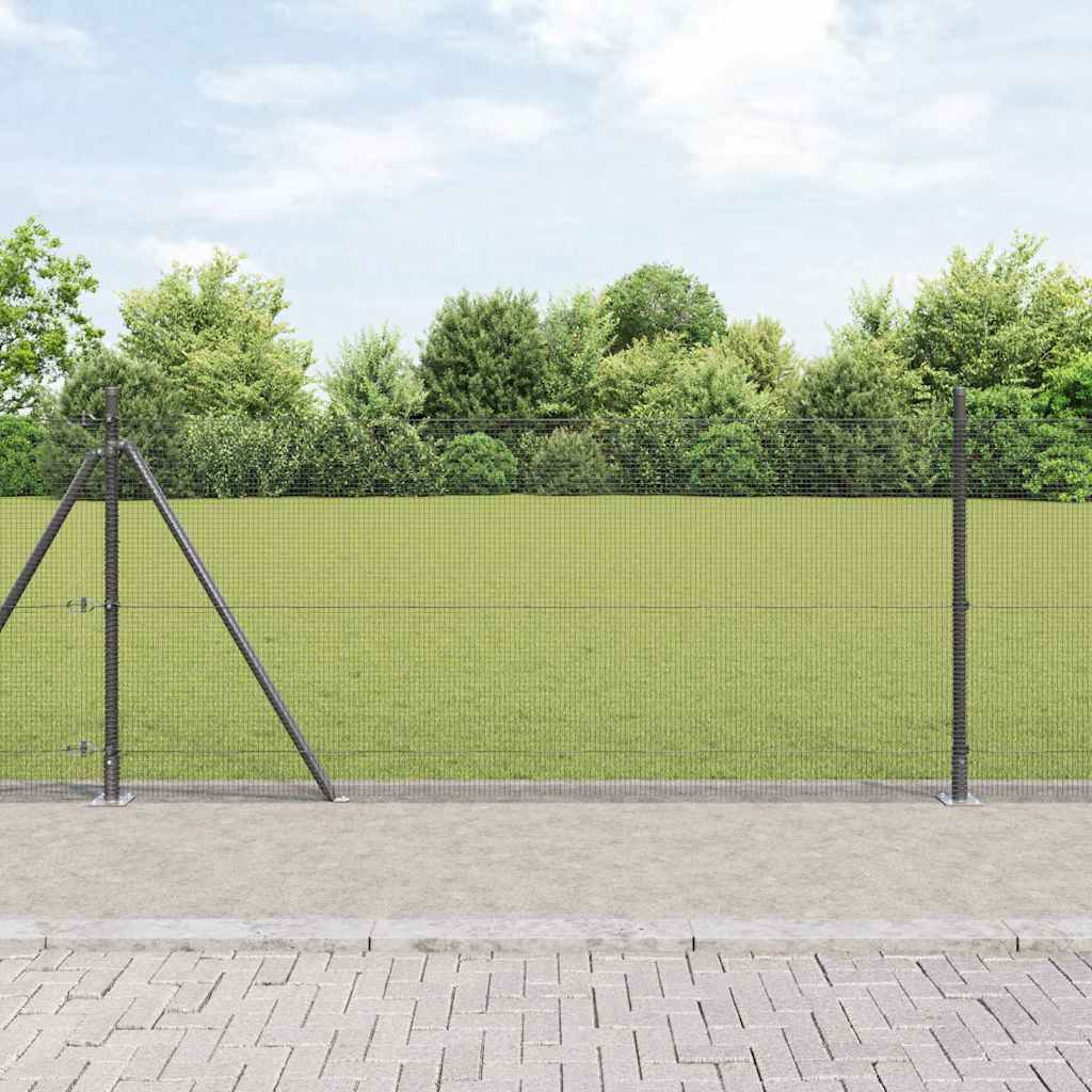 vidaXL Cerca de Alambre Soldado con Base de Concreto 50 x 1 m Gris