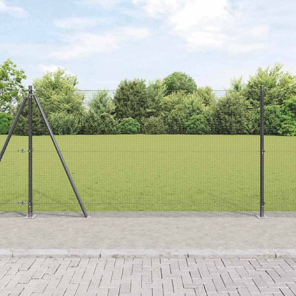 vidaXL Cerca de Alambre Soldado con Base de Concreto 50 x 1,2 m Gris