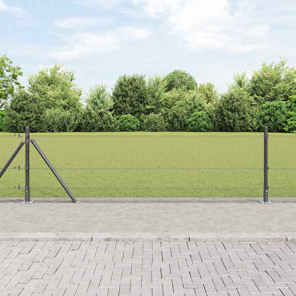 vidaXL Cerca de Alambre Soldado con Base de Concreto 100 x 0,5 m Gris