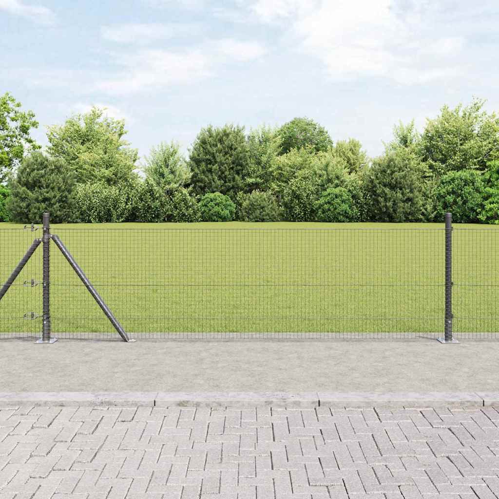 vidaXL Cerca de Alambre Soldado con Base de Concreto 100 x 0,6 m Gris
