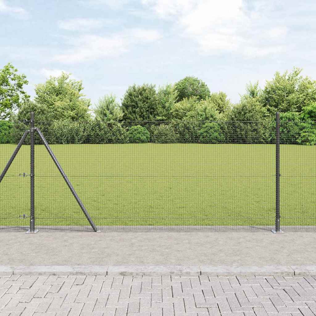 vidaXL Cerca de Alambre Soldado con Base de Concreto 100 x 0,8 m Gris