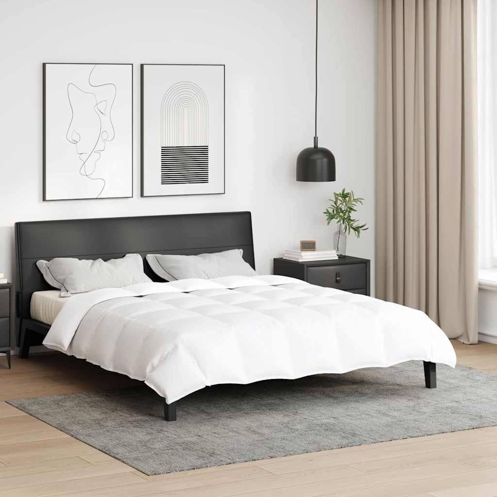 vidaXL Edredón de Verano 200 x 200 cm Verano Pluma Blanco Transpirable
