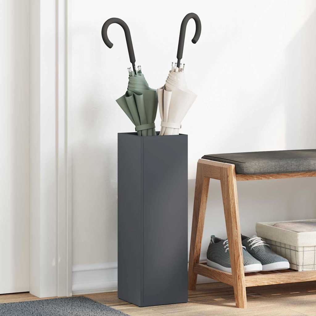 vidaXL Soporte para Paraguas de Lluvia Gris antracita Acero