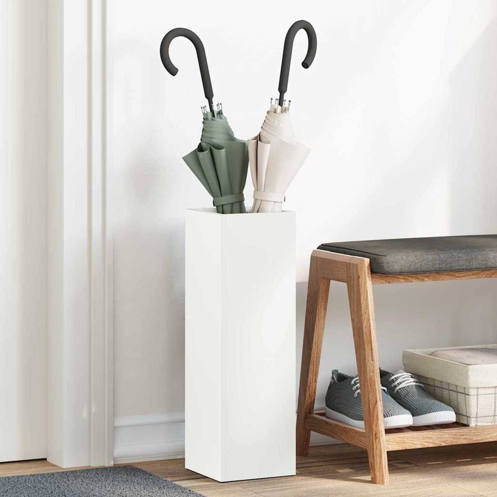 vidaXL Soporte para Paraguas de Lluvia Blanco 15,5 x 15,5 x 49 cm