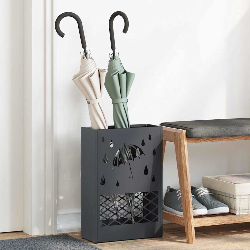 vidaXL Soporte para Paraguas de Lluvia Gris antracita 28 x 12 x 41 cm