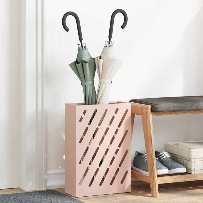 vidaXL Soporte para Paraguas de Lluvia Rosa 28 x 12 x 41 cm Acero