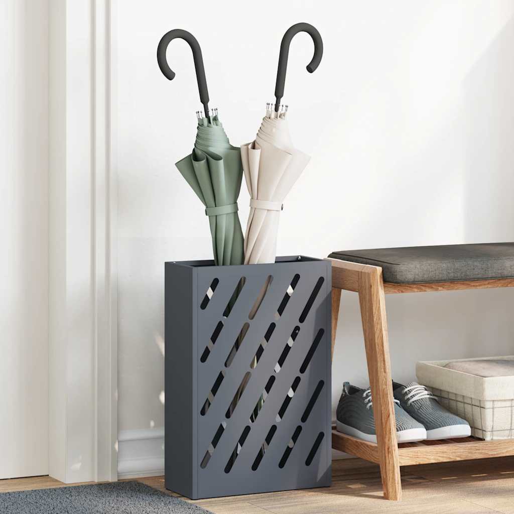 vidaXL Soporte para Paraguas de Lluvia Gris antracita 28 x 12 x 41 cm