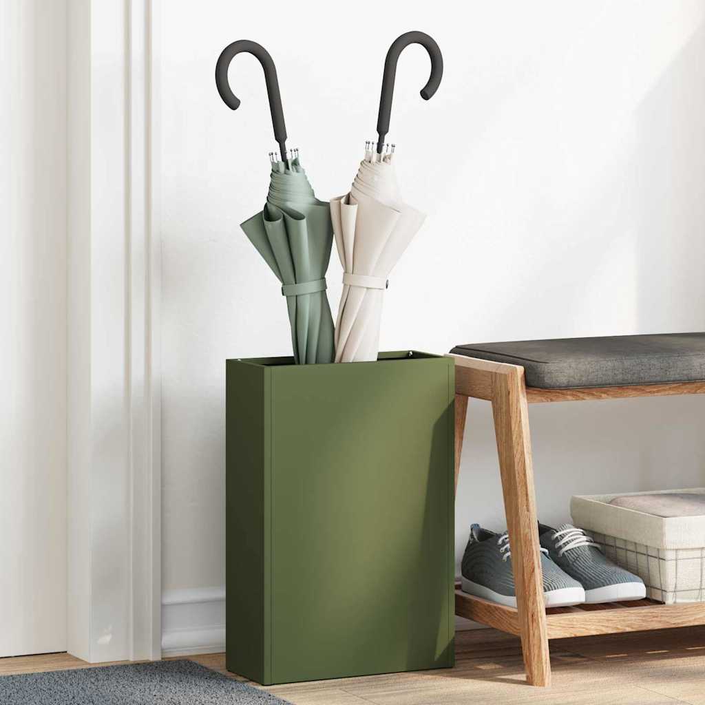 vidaXL Soporte para Paraguas de Lluvia Verde oliva 28 x 12 x 41 cm
