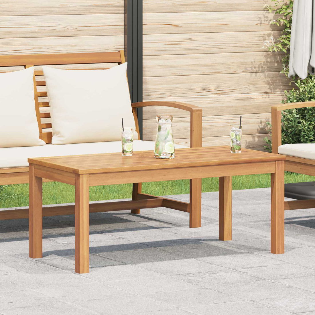 vidaXL Mesa Marrón 95 x 45 x 40 cm Madera de teca maciza