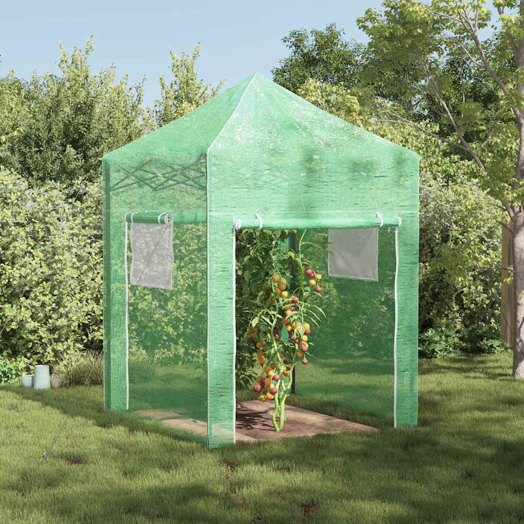 vidaXL Invernadero con marco pop-up Verde 200 x 200 x 300 cm Hierro