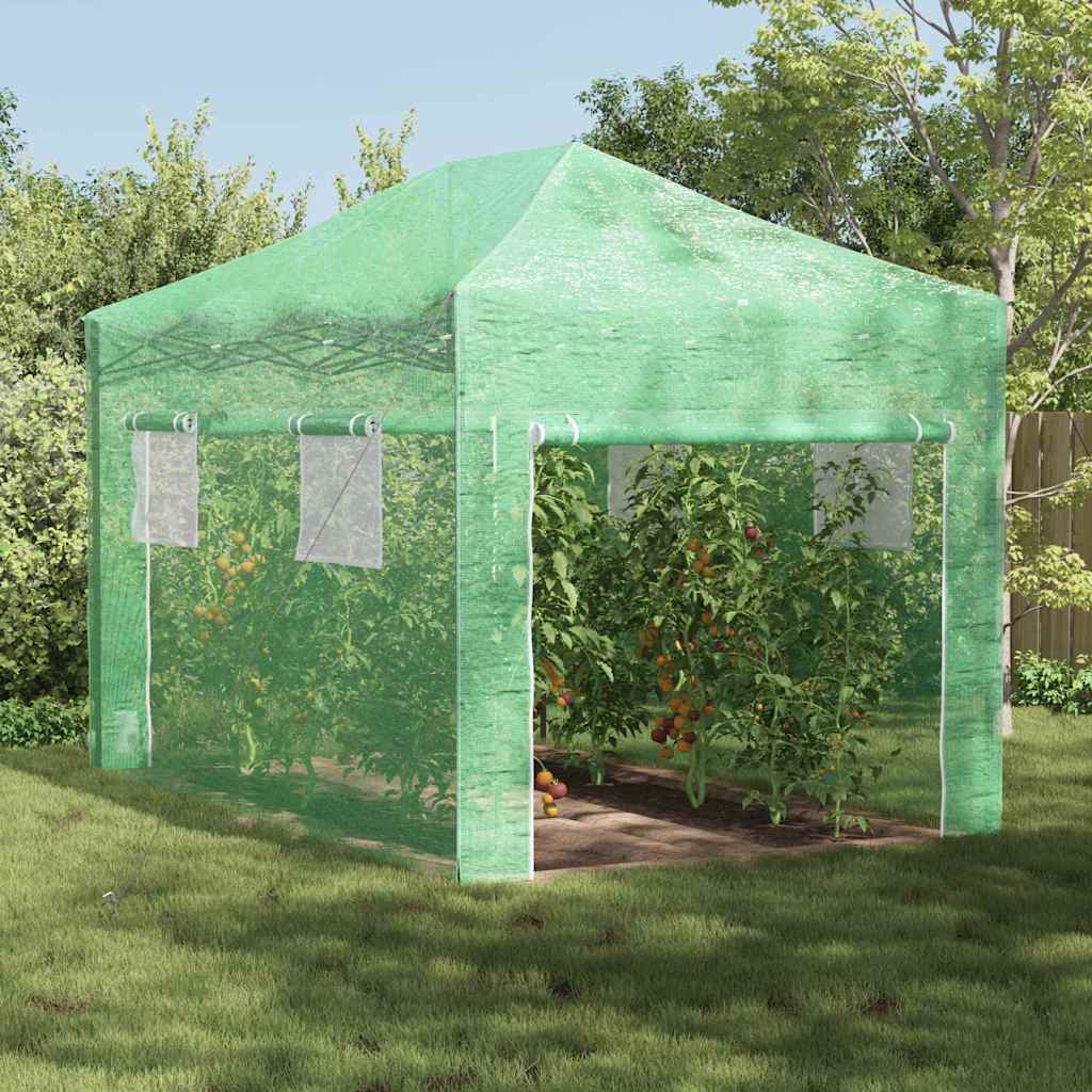 vidaXL Invernadero con marco pop-up Verde 280 x 410 x 315 cm Hierro