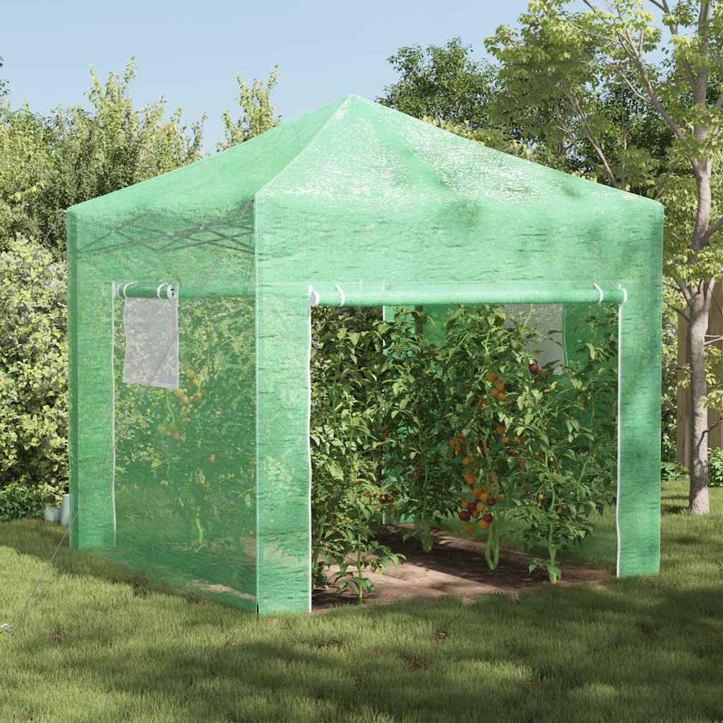 vidaXL Invernadero con marco pop-up Verde 290 x 290 x 315 cm Hierro