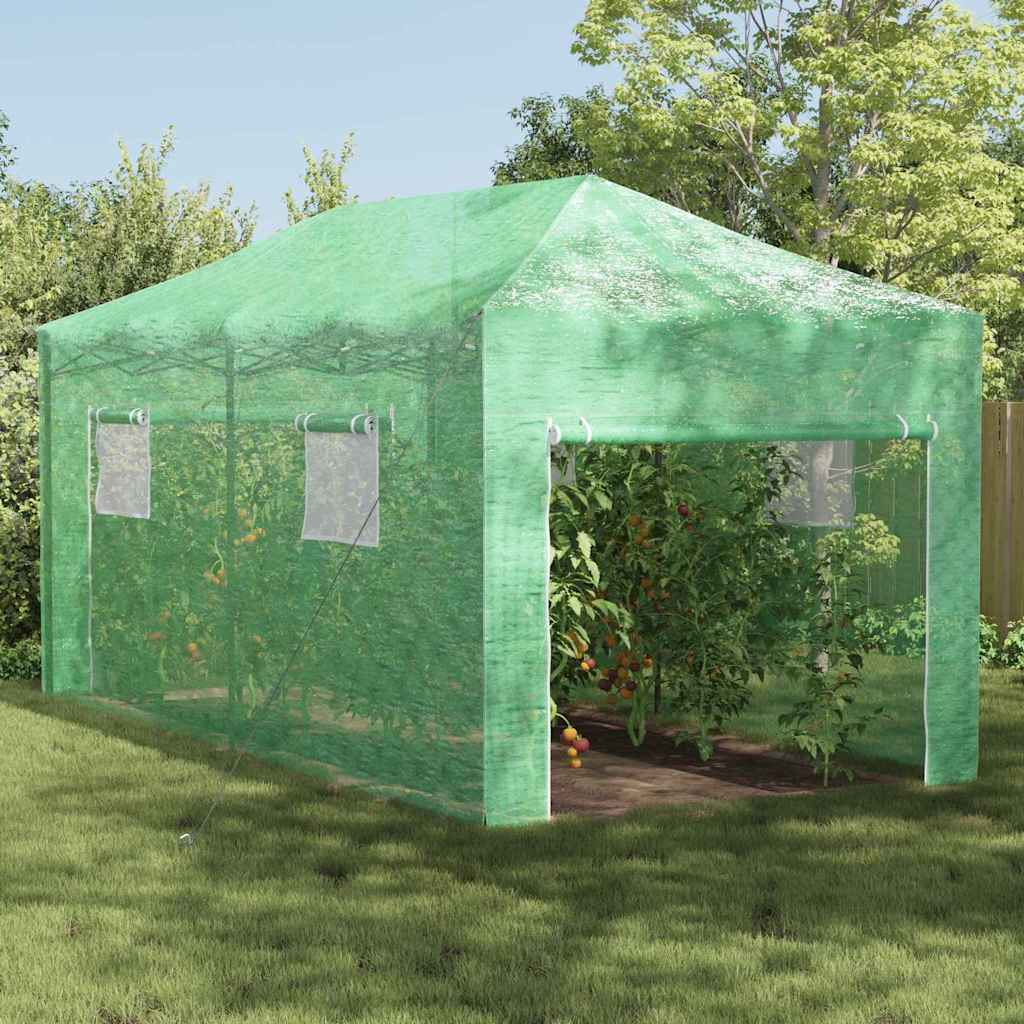 vidaXL Invernadero con marco pop-up Verde 290 x 580 x 315 cm Hierro