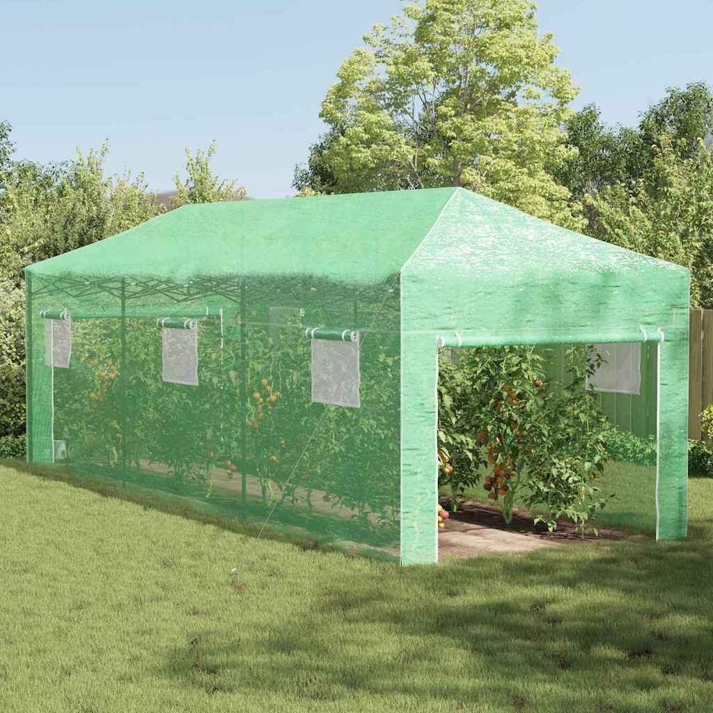 vidaXL Invernadero con marco pop-up Verde 290 x 870 x 315 cm Hierro