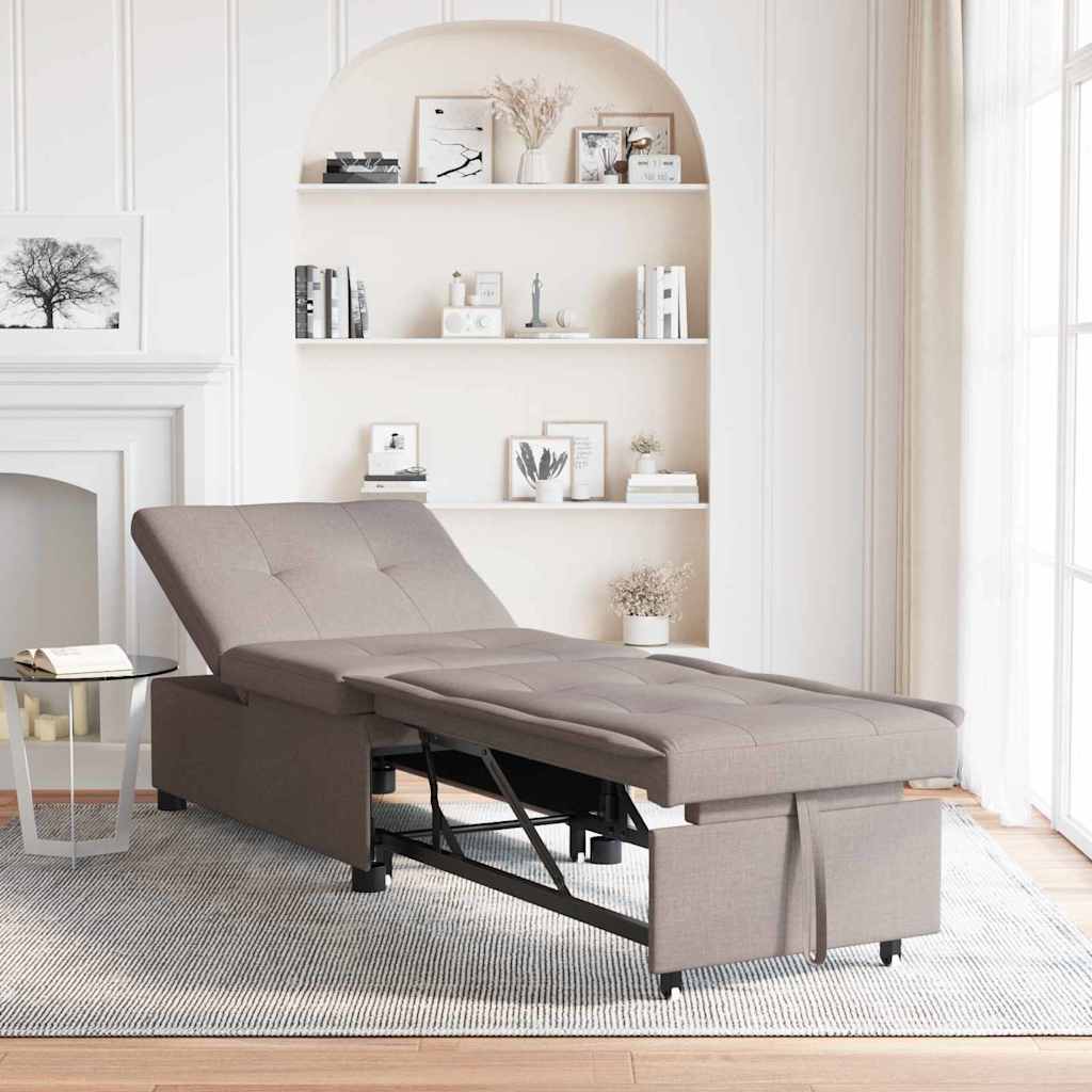 vidaXL Sofá cama desplegable Taupé 194 x 50 x 82 cm tela