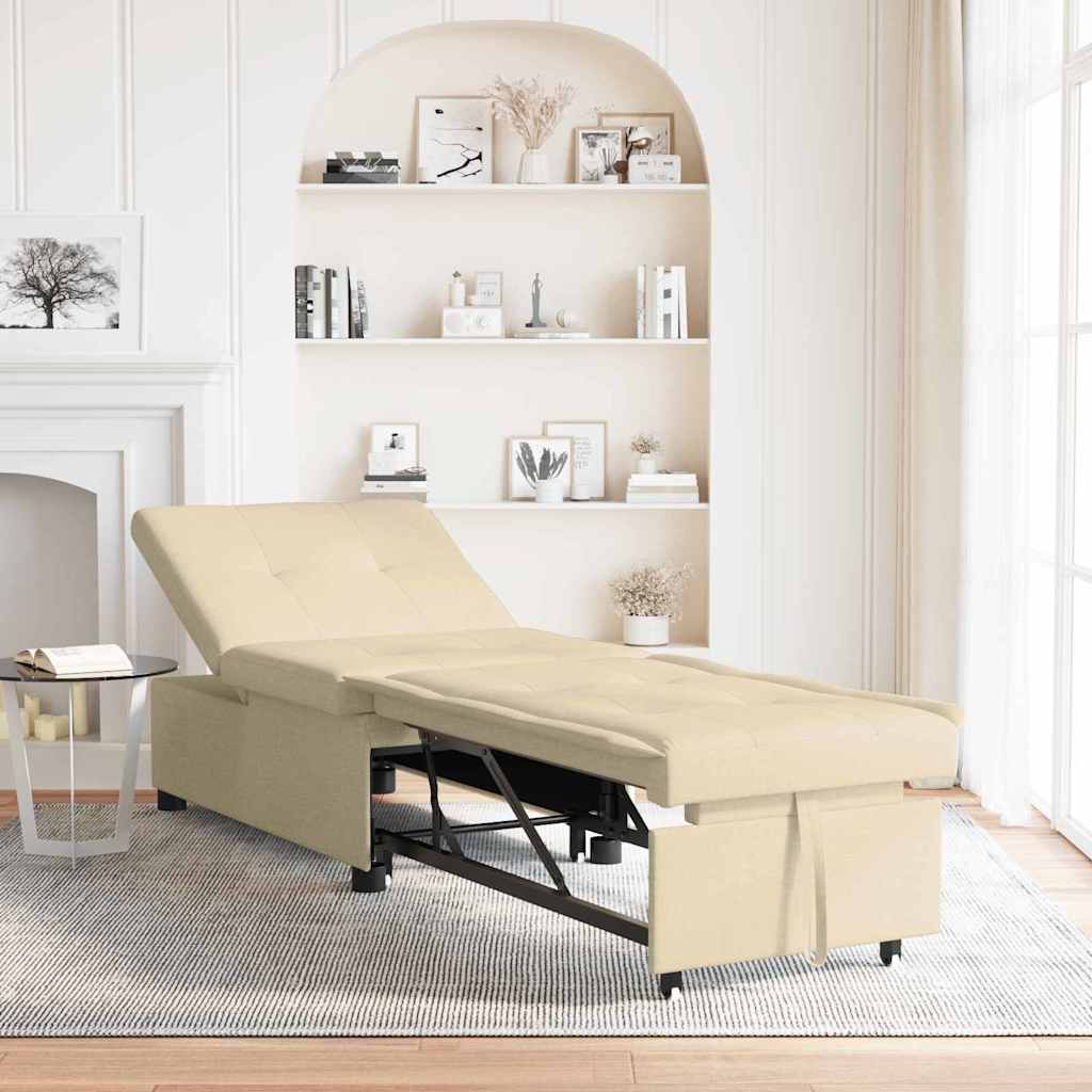 vidaXL Sofá cama desplegable Crema 194 x 50 x 82 cm tela