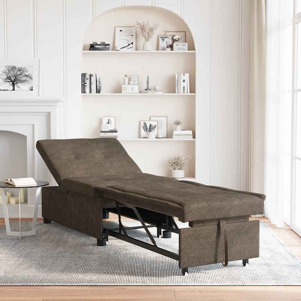vidaXL Sofá cama Gris oscuro 194 x 67 x 82 cm Tela Huahua
