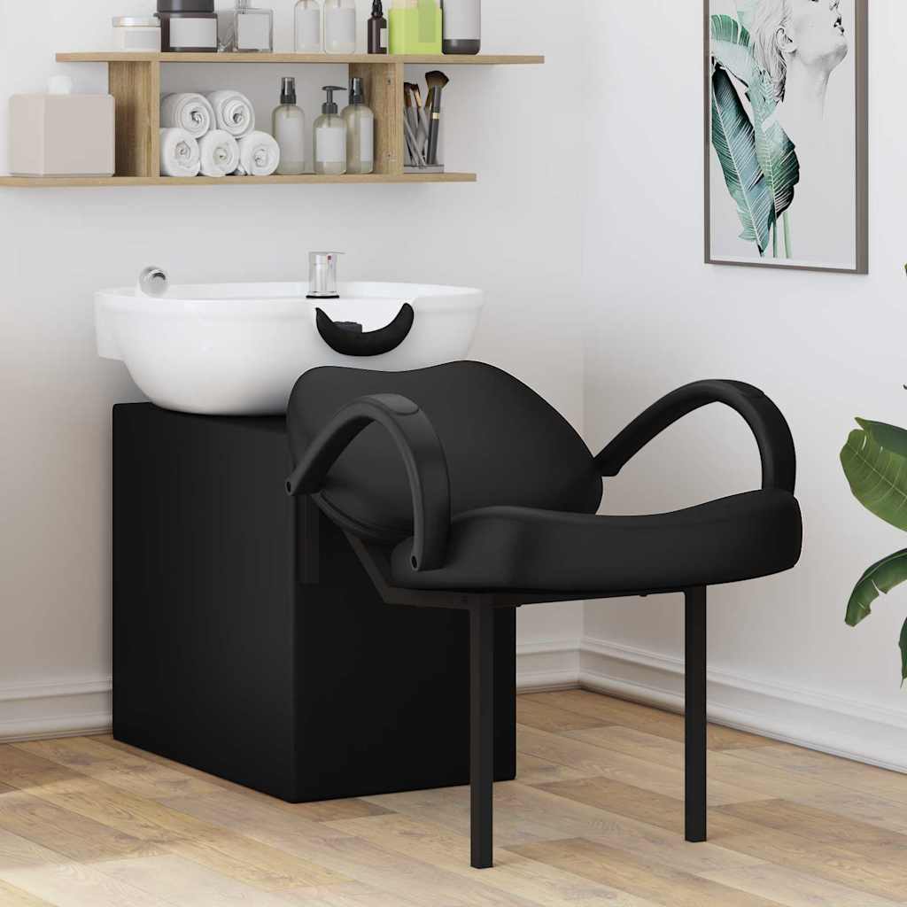 vidaXL Silla de Shampoo Manual Negro y 136 x 60 x 92 cm PVC