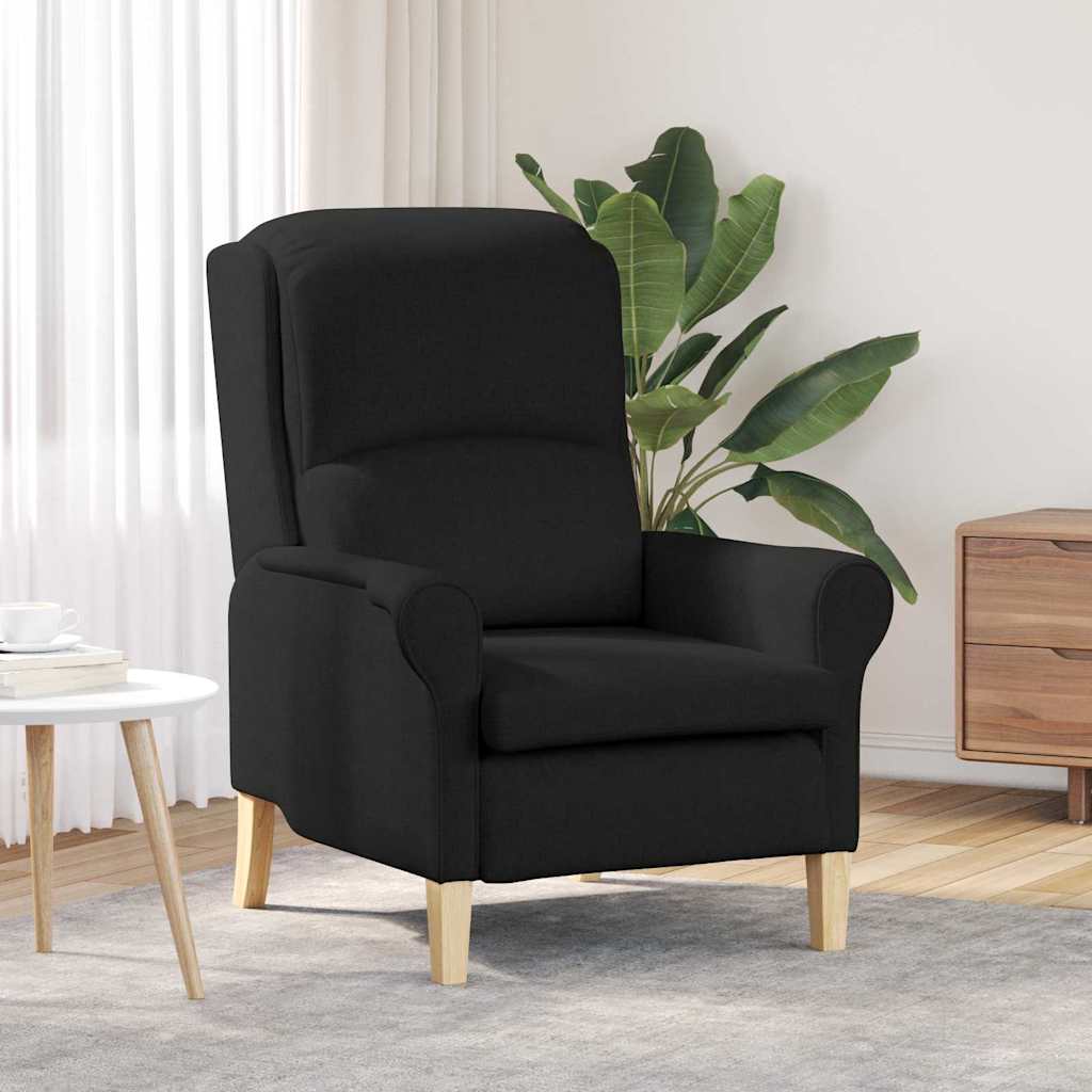 vidaXL sillón Negro tela