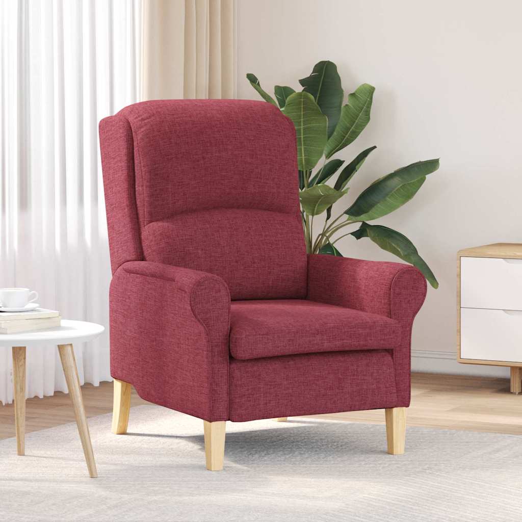vidaXL sillón Rojo vino tinto tela