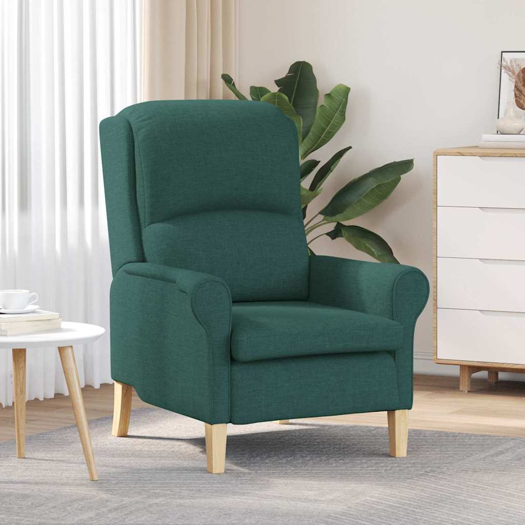 vidaXL sillón Verde oscuro tela