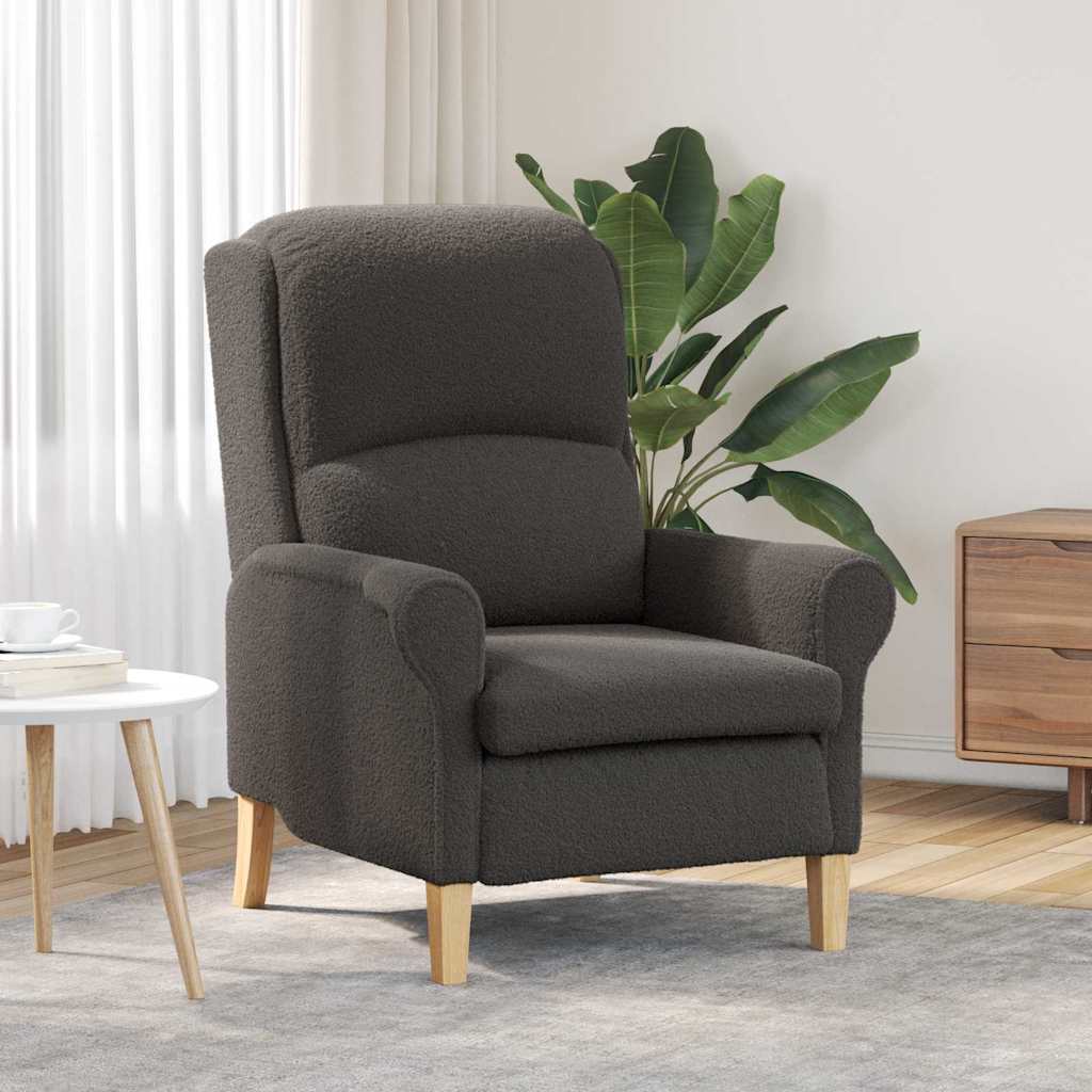 vidaXL sillón Gris oscuro Tela de Sherpa suave