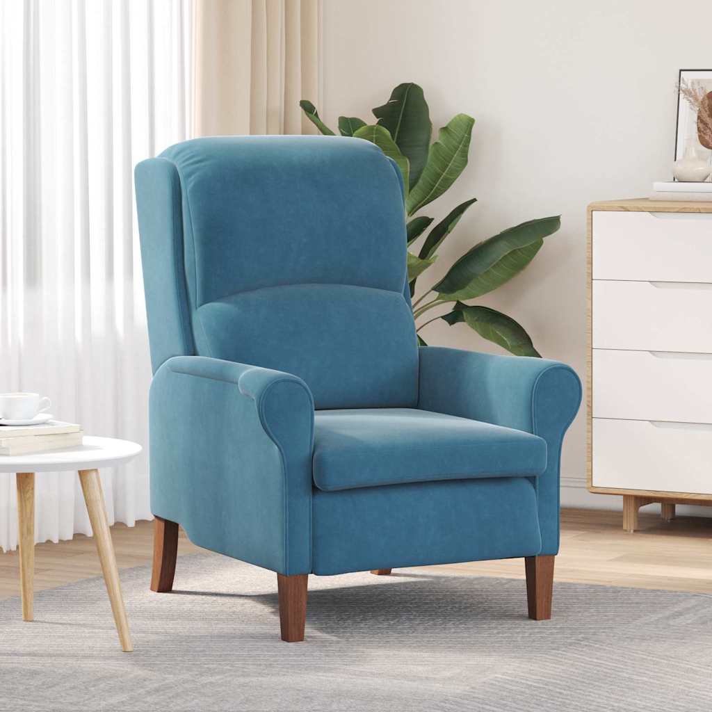 vidaXL sillón Azul Terciopelo