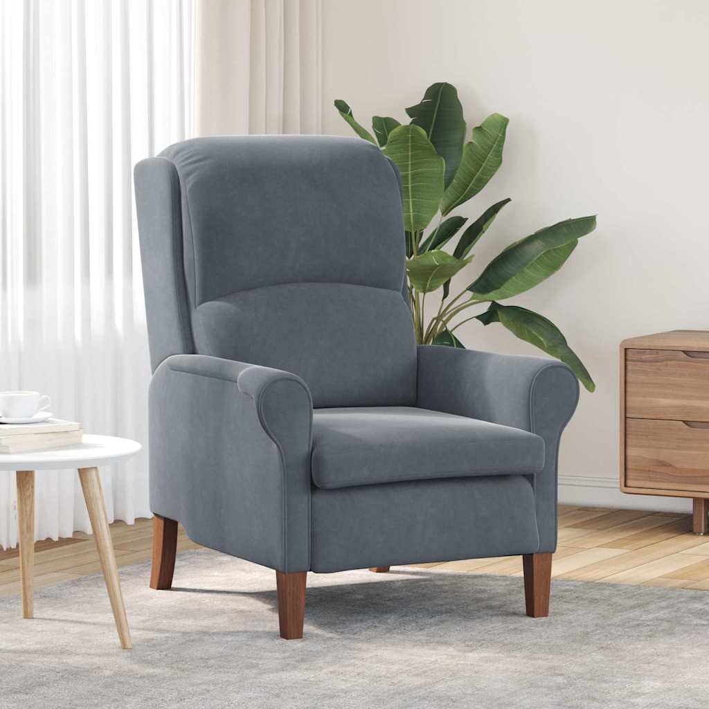 vidaXL sillón Gris oscuro Terciopelo