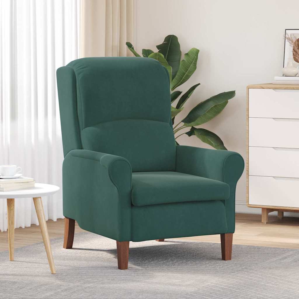 vidaXL sillón Verde oscuro Terciopelo