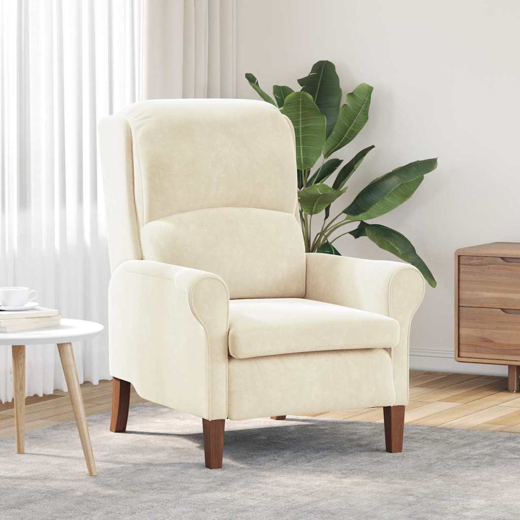vidaXL sillón Crema Terciopelo