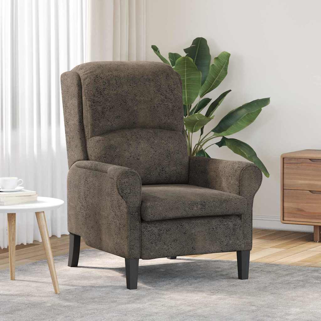 vidaXL sillón Gris oscuro Cuero sintético