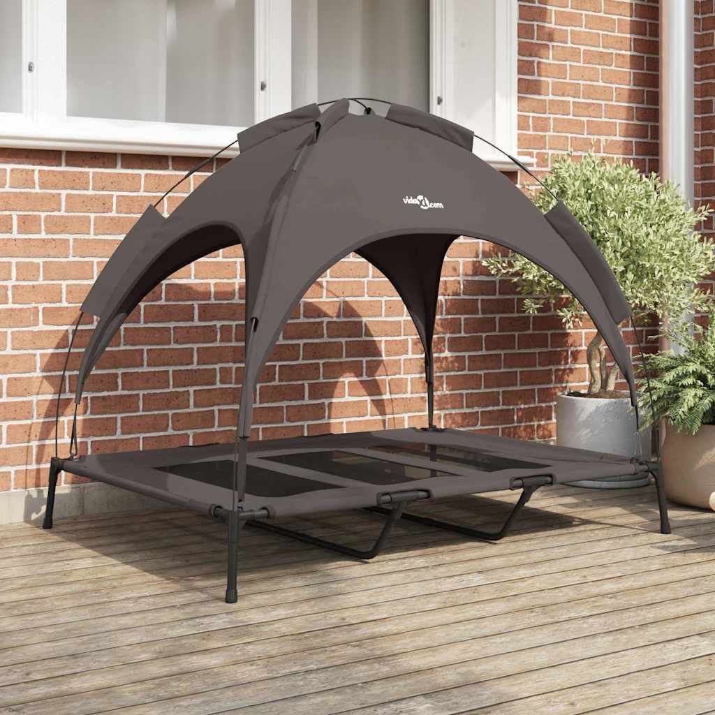 vidaXL Cama para perro Manual Marrón 122 x 93 x 106,5 cm Acero