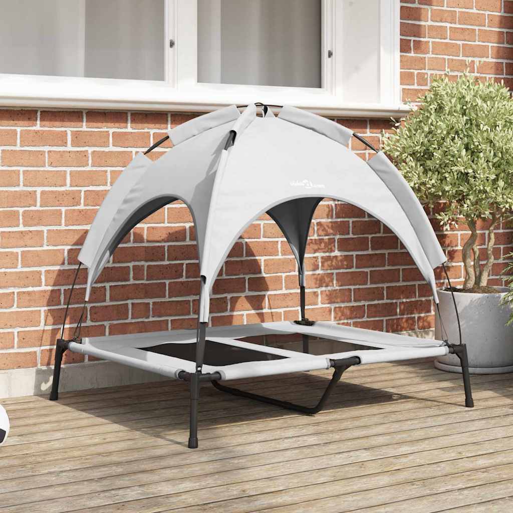 vidaXL Cama para perro Manual Gris Plateado 92 x 77 x 82,5 cm Acero