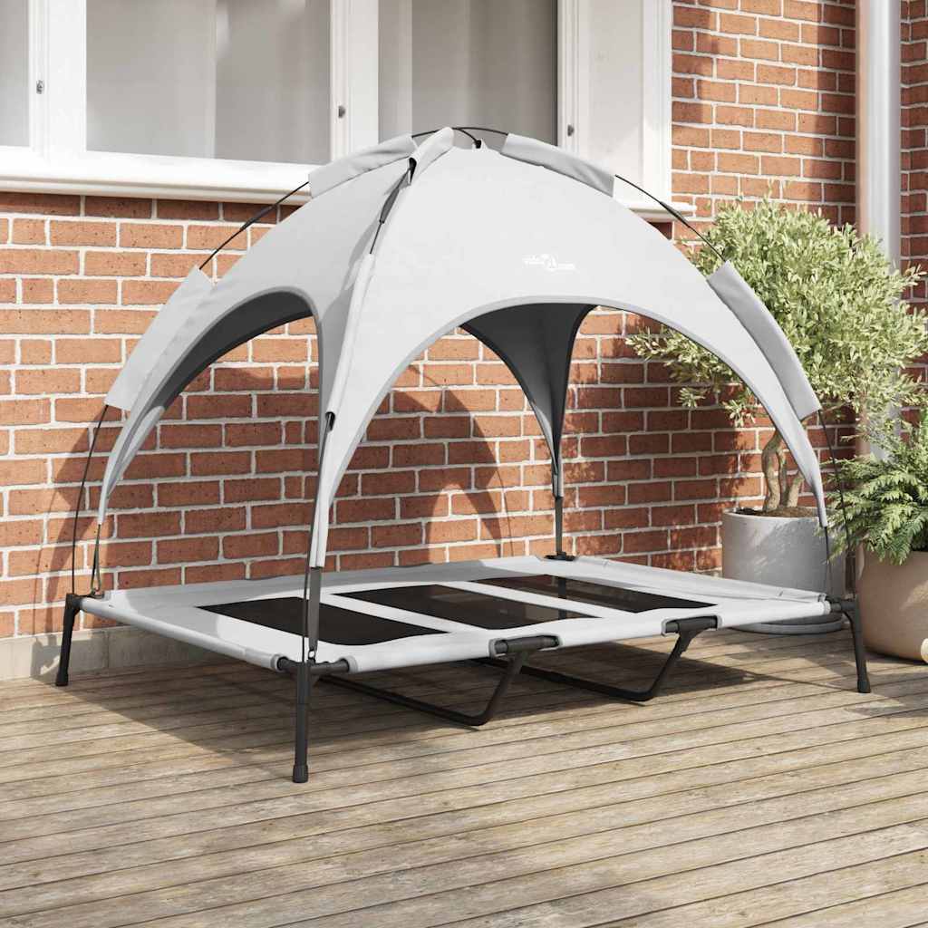 vidaXL Cama para perro Manual Gris Plateado 122 x 93 x 106,5 cm Acero